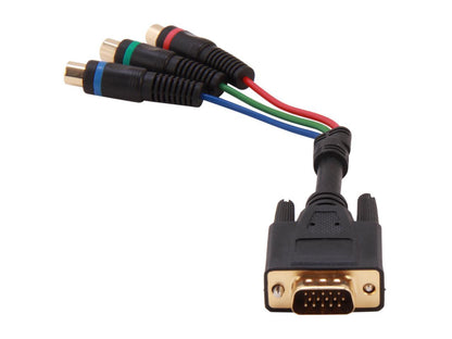 StarTech.com HD15CPNTMF No 6in HD15 to Component RCA Breakout Cable Adapter - M/F