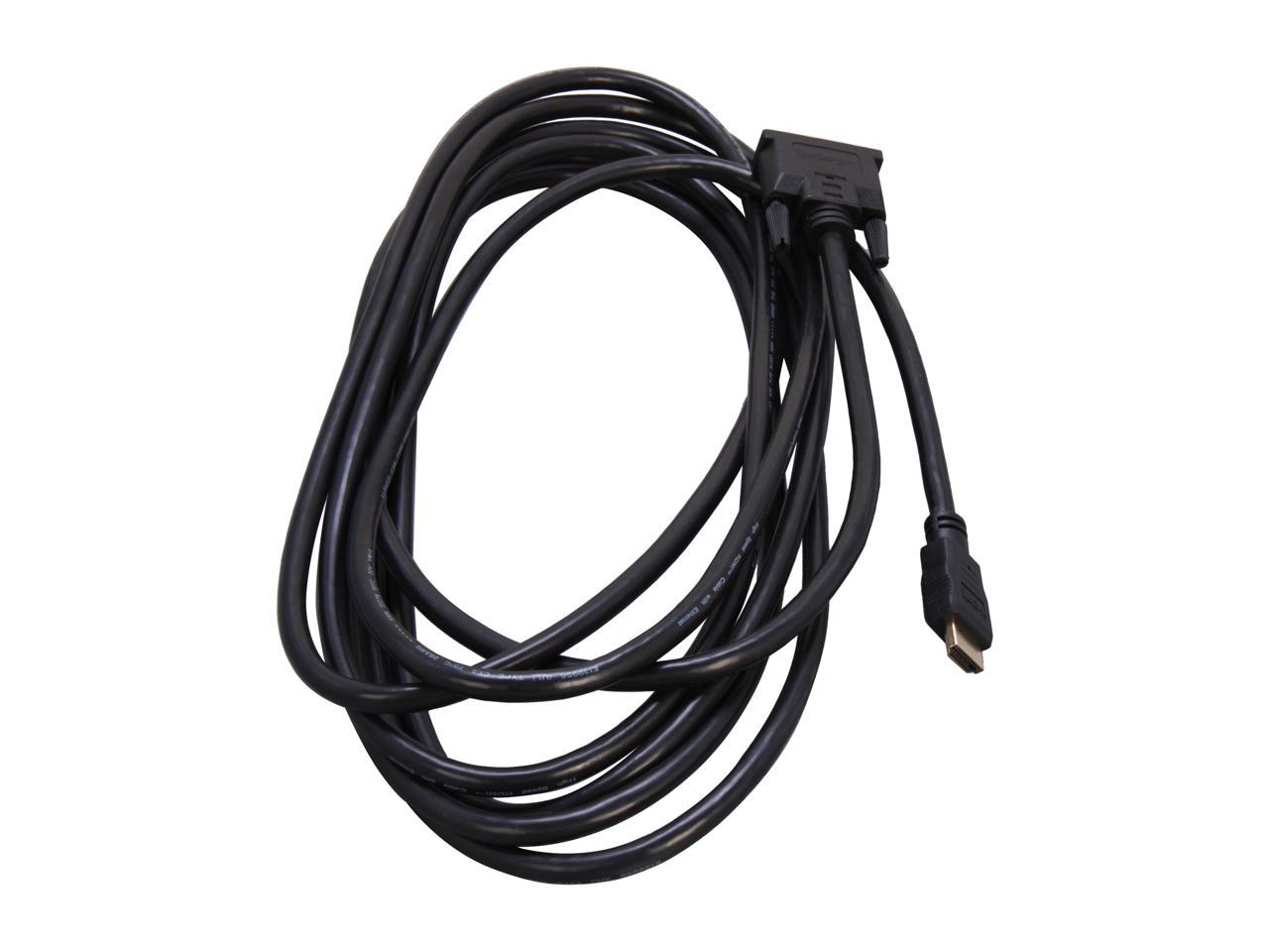 StarTech.com HDMIDVIMM15 15 ft. Black Connector A: 1 - 19 pin HDMI Male Connector B: 1 - 19 pin DVI-D (Single Link) Male HDMI to DVI Digital Video Monitor Cable Male to Male
