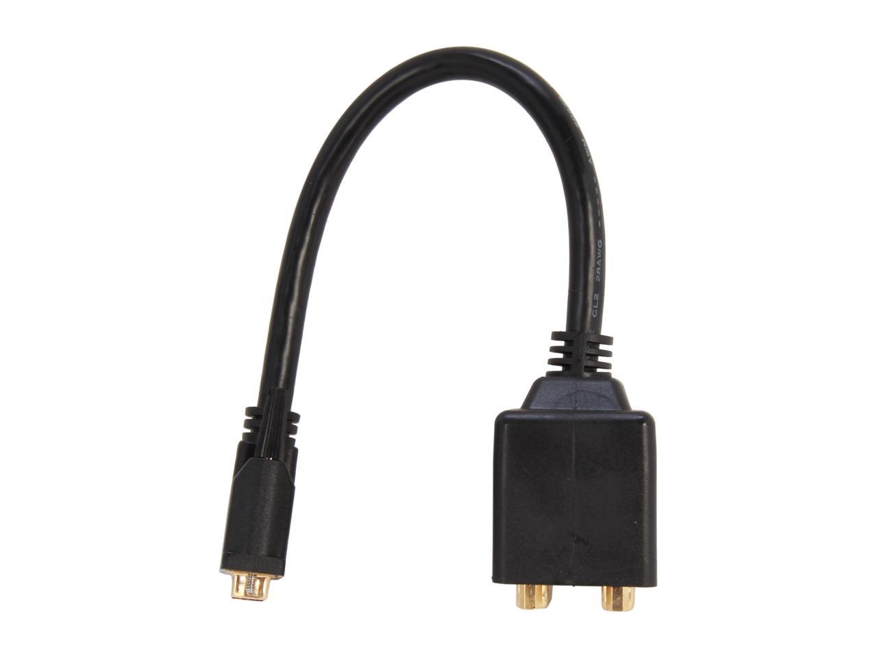 StarTech DVISPL1DD Black 1 ft. DVI-D to 2 x DVI-D Digital Video Splitter Cable - M/F