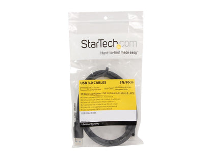 StarTech.com USB3SAUB3BK Black SuperSpeed USB 3.0 Cable A to Micro B - M/M