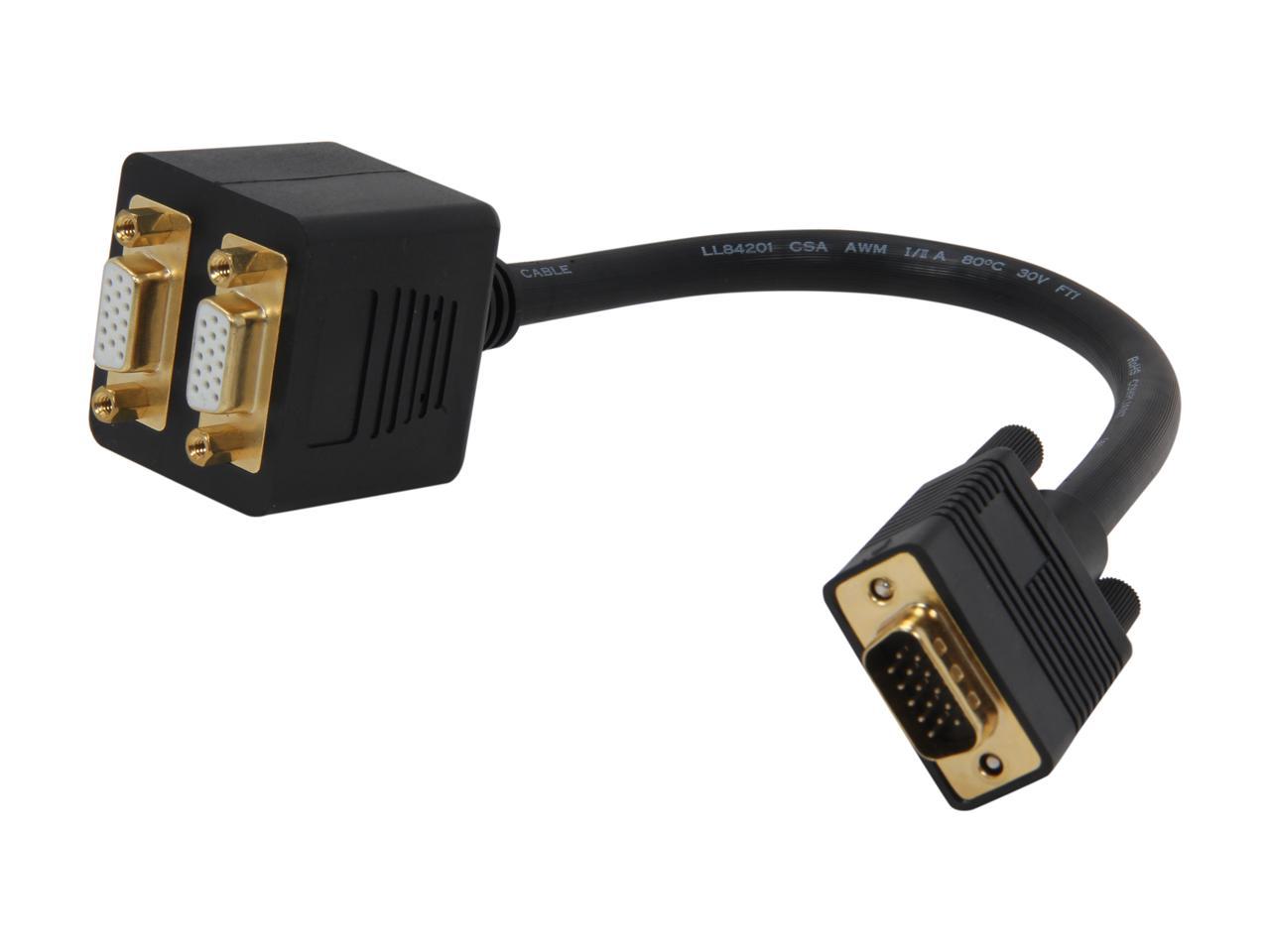 StarTech.com VGASPL1VV 1 ft. VGA to 2x VGA Video Splitter Cable - M/F