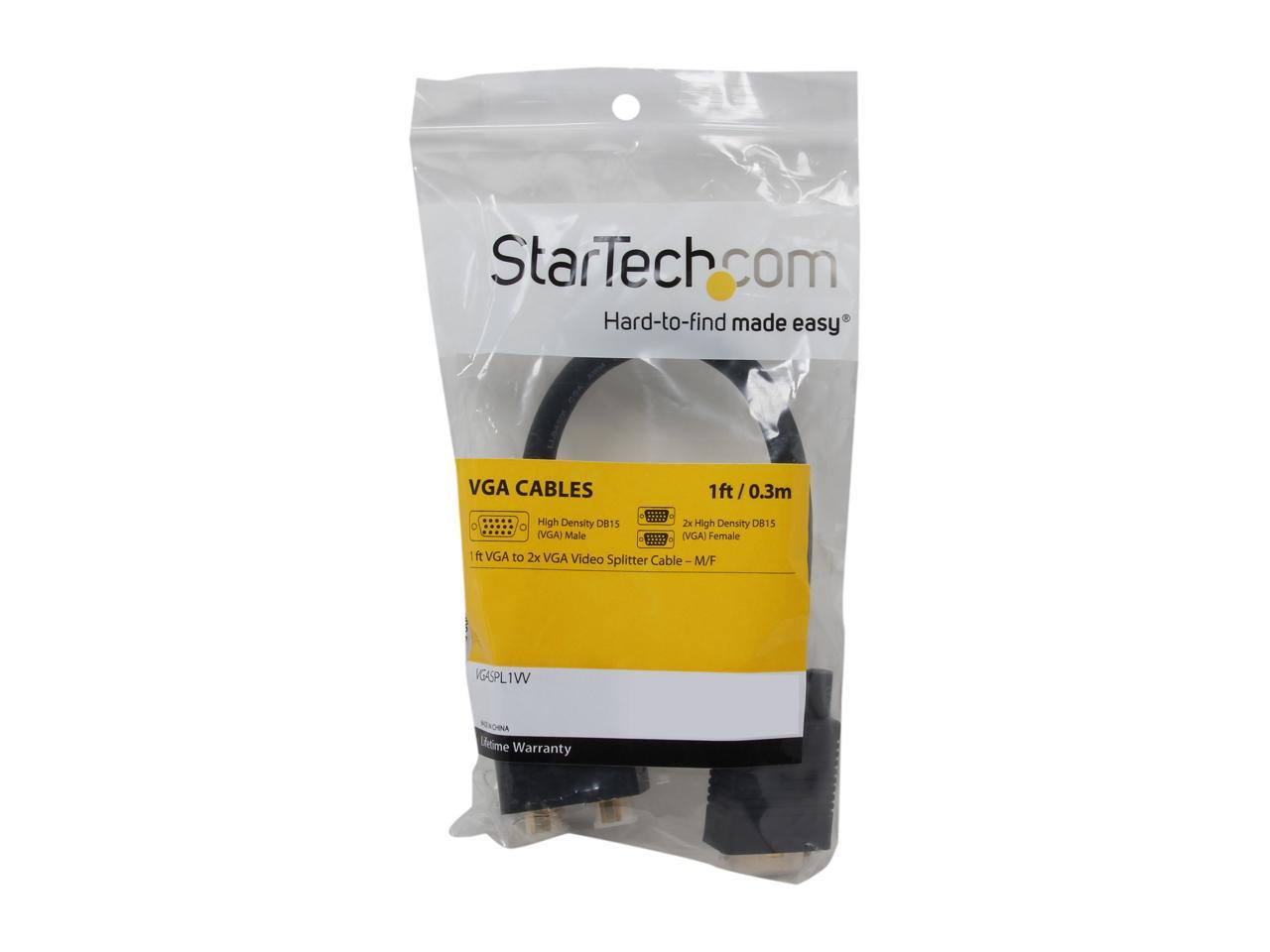StarTech.com VGASPL1VV 1 ft. VGA to 2x VGA Video Splitter Cable - M/F