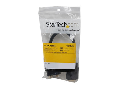 StarTech.com VGASPL1VV 1 ft. VGA to 2x VGA Video Splitter Cable - M/F