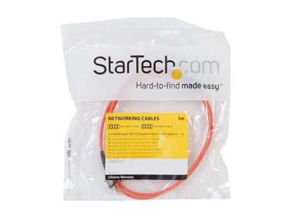StarTech.com 50FIBLCLC1 3.3 ft. Multimode 50/125 Duplex Fiber Patch Cable LC - LC