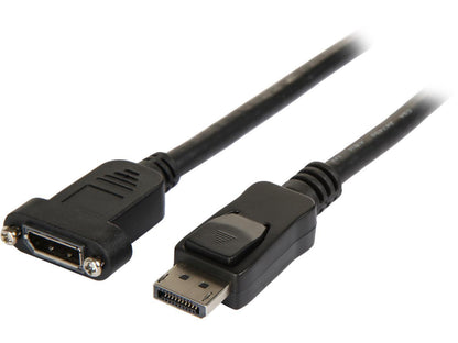 StarTech.com DPPNLFM3PW 3 ft. Black Connector A: DisplayPort Male Connector B: DisplayPort Female Powered DisplayPort Panel Mount Cable with Power Male to Female