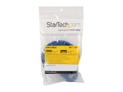 StarTech.com USB3SEXT5DSK Blue Desktop SuperSpeed USB 3.0 Extension Cable - A to A M/F