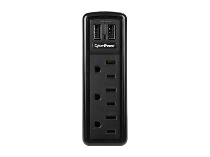 CyberPower 3 Outlets 2 USB Charging Ports Travel Surge Protector (TRVL918)