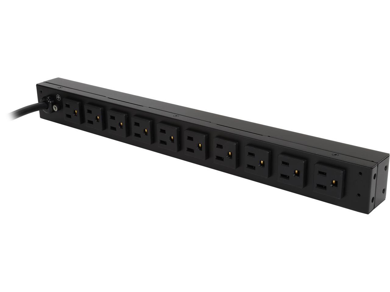CyberPower PDU15B10R Basic 1U 120V 15A 15 ft. 10-Outlets PDU