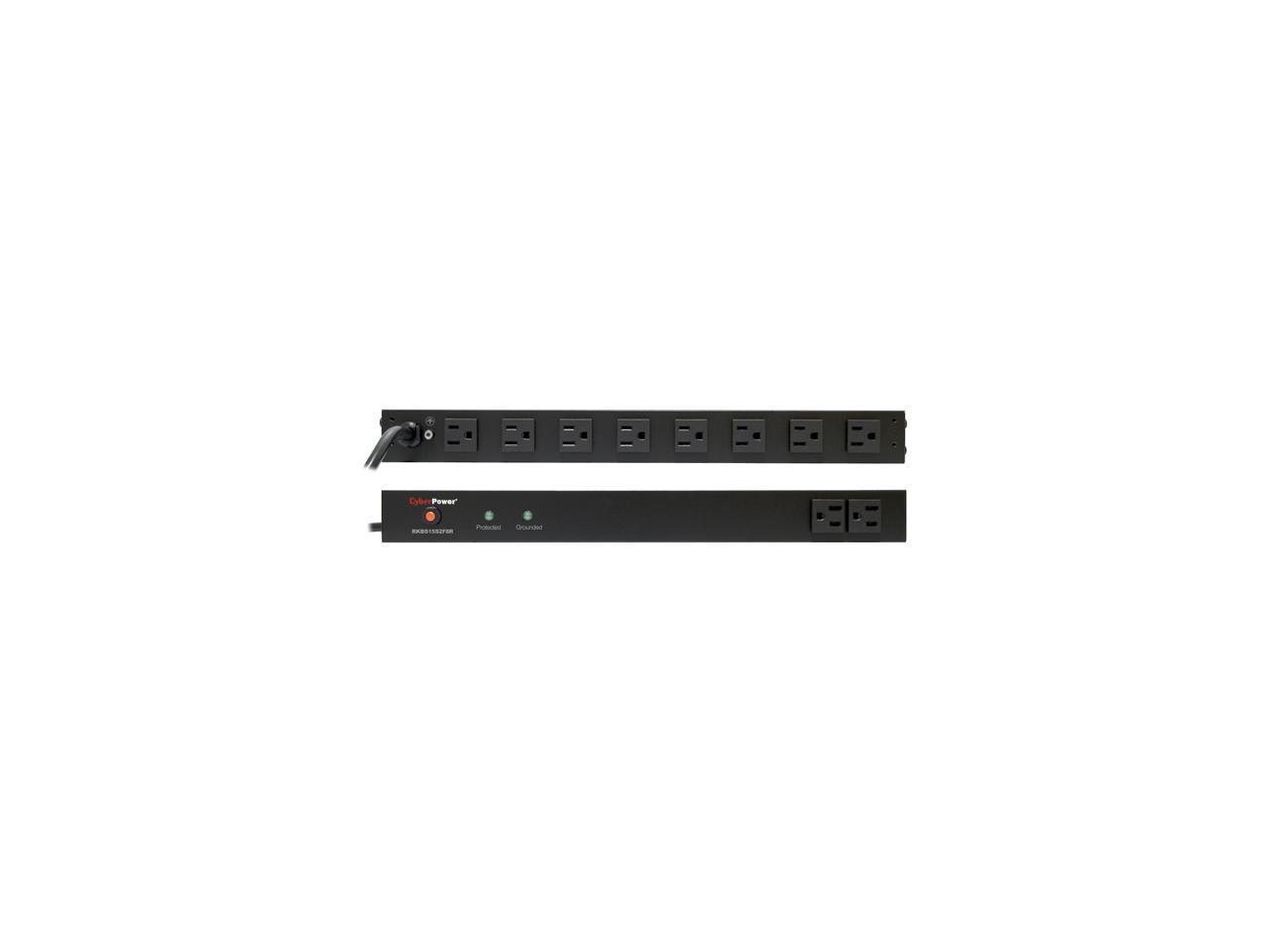CyberPower RKBS15S2F8R 15 ft. Total: 10 (2 x Front, 8 x Rear) Outlets 3600 J Surge Suppressor