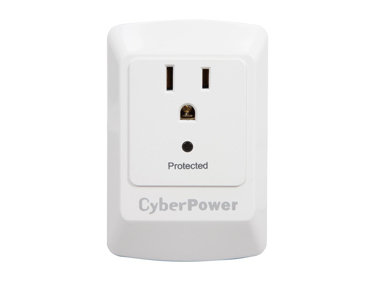 CyberPower CSB100W Wall Mount 1 Outlet 900 joule Essential Surge Protection
