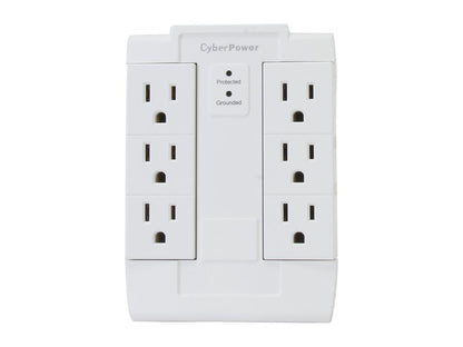 CyberPower CSB600WS Wall Mount 6 Outlets 900 joule Essential Surge Protection