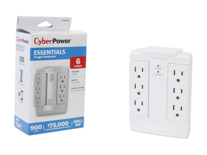 CyberPower CSB600WS Wall Mount 6 Outlets 900 joule Essential Surge Protection