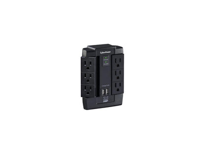 CyberPower CSP600WSU Surge Protector 6-AC Outlet Swivel with 2 USB Charging Ports