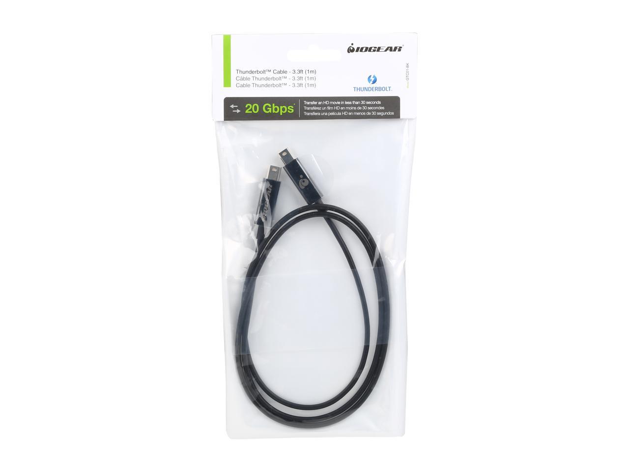 IOGEAR Model GTC01-BK 3.3 ft. Thunderbolt Cable M-M
