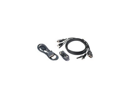 IOGEAR G2L7202UTAA3 6 ft. Dual View DVI, USB KVM Cable Kit with Audio (TAA) - 1 PACK