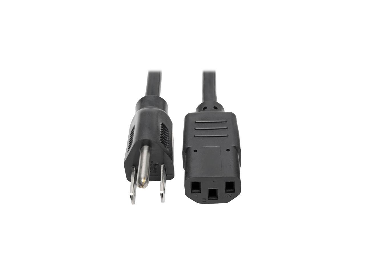 Tripp Lite Universal Computer Power Cord, 10A, 18AWG (NEMA 5-15P to IEC-320-C13), 3-ft. (P006-003)