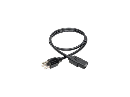 Tripp Lite Universal Computer Power Cord, 10A, 18AWG (NEMA 5-15P to IEC-320-C13), 3-ft. (P006-003)