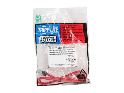 Tripp Lite Model S508-18N 18" Internal SAS Cable, 4-Lane mini-SAS (SFF-8087) to 4xSATA 7pin (SFF-8482)