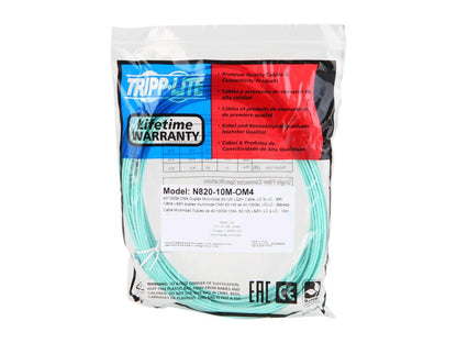 Tripp Lite N820-10M-OM4 33 ft. 10/100Gb Duplex MMF 50/125 OM4 LSZH Patch Cable (LC/LC)