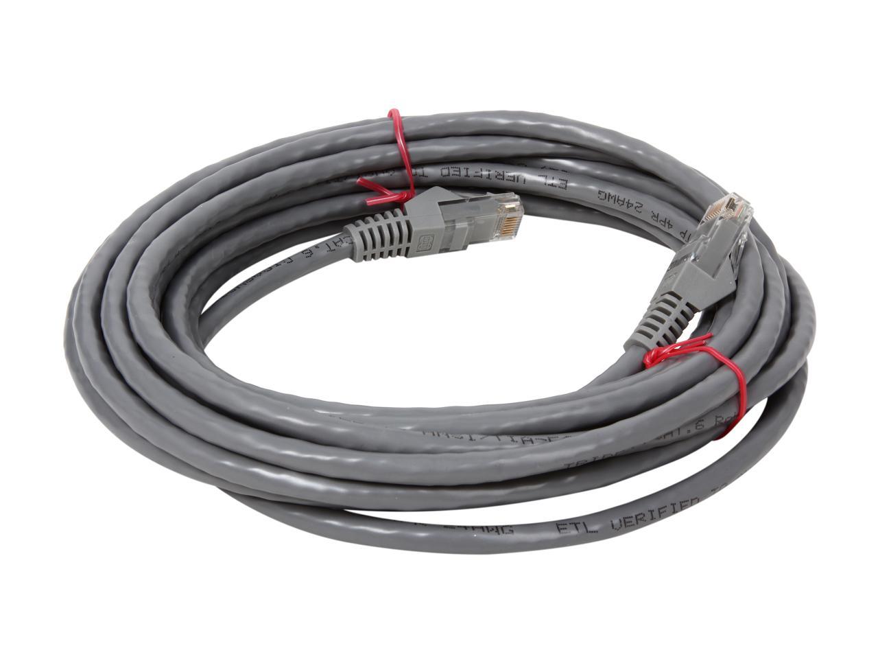 TRIPP LITE N201-015-GY 15 ft. Cat 6 Gray Gigabit Snagless Molded Patch Cable (RJ45 M/M)