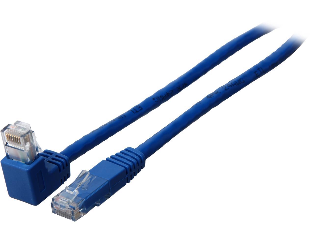 TRIPP LITE N204-010-BL-DN 10 ft. Cat 6 Blue Gigabit Right Angle Down to Straight Patch Cable