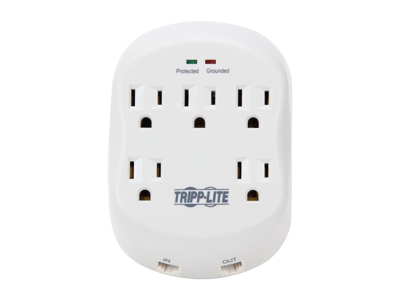 TRIPP LITE SK5TEL-0 5 Outlets 1080 joules Wallmount Direct Plug-In Protect It! Surge Suppressor