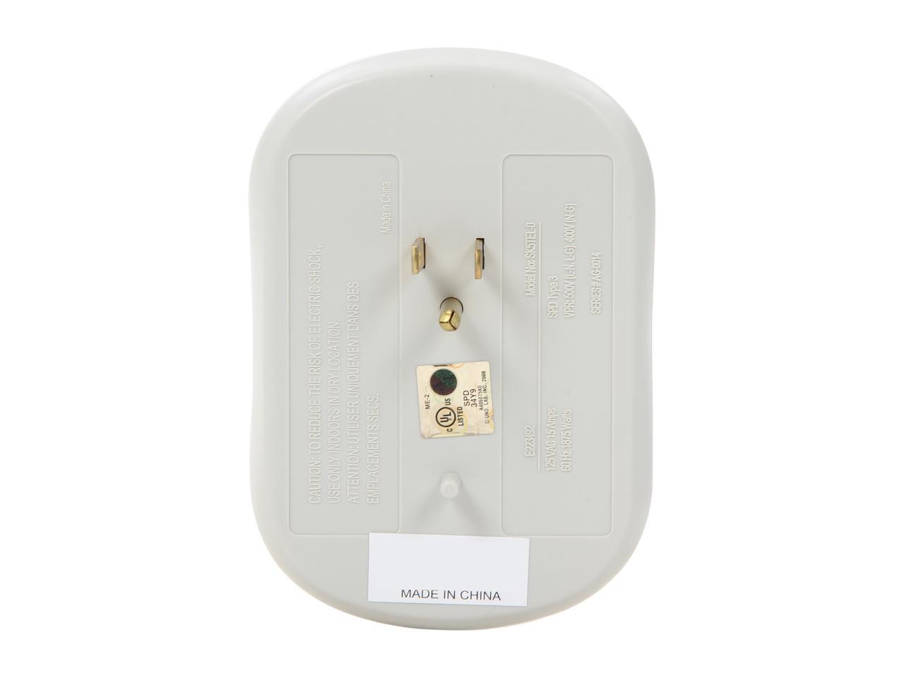 TRIPP LITE SK5TEL-0 5 Outlets 1080 joules Wallmount Direct Plug-In Protect It! Surge Suppressor