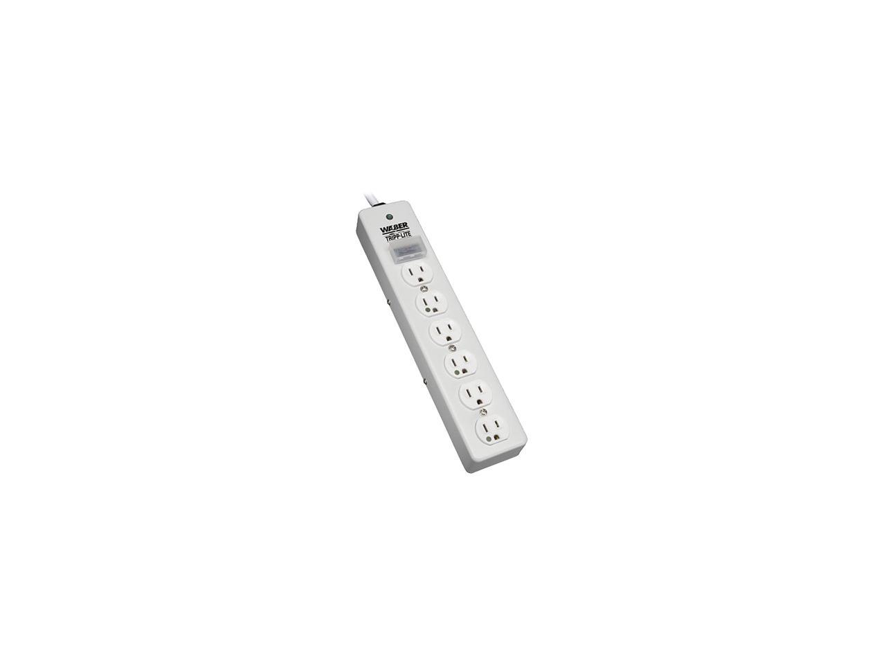TRIPP LITE SPS606HGRA 6 Feet 6 Outlets 1050 Joules Surge Protector with Right-Angle Hospital-Grade Plug and Receptacles