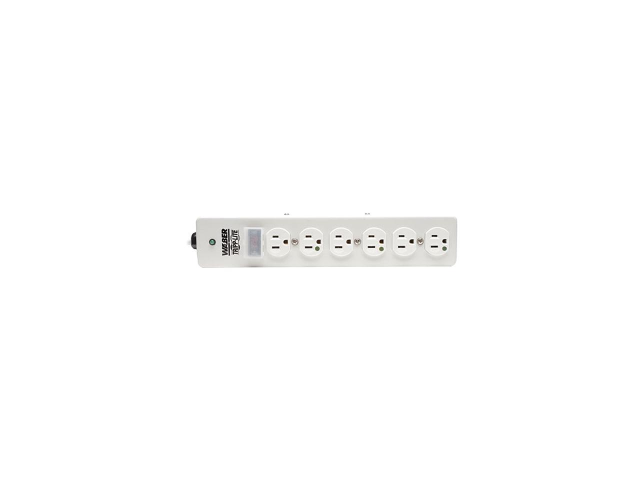 TRIPP LITE SPS606HGRA 6 Feet 6 Outlets 1050 Joules Surge Protector with Right-Angle Hospital-Grade Plug and Receptacles