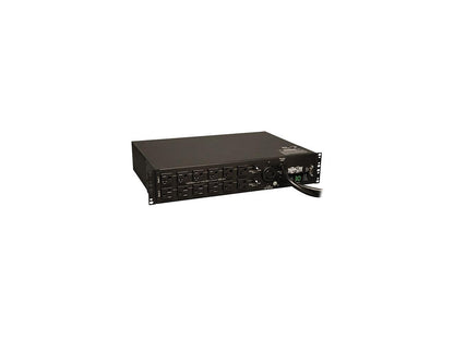 Tripp Lite Metered PDU with ATS, 2.9 kW Single-Phase 120V Outlets (24 x 5-15/20R, 1 x L5-30R), 2 x L5-30P, 2 x 10 Feet Cords, 2U Rack-Mount, TAA (PDUMH30AT)
