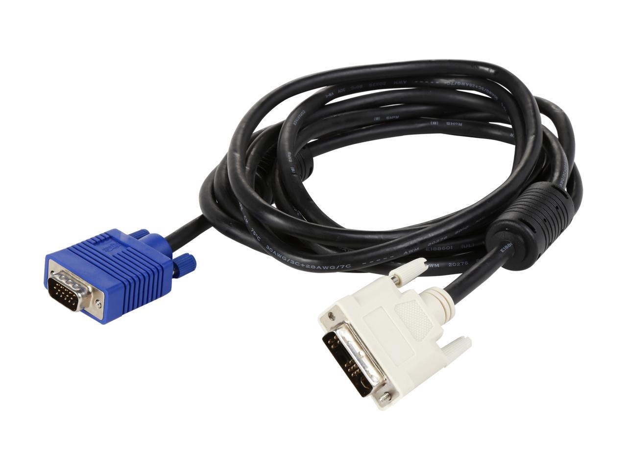 Tripp Lite P556-010 Black Connector A: DVI-A Connector B: HD15 (MALE) DVI to VGA Cable (DVI Male to HD15 Male)