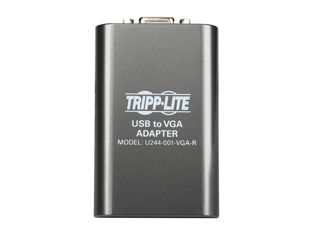 Tripp Lite USB 2.0 to VGA Dual/Multi-Monitor External Video Graphics Card Adapter, 128 MB SDRAM, 1080p @ 60hz (U244-001-VGA-R)