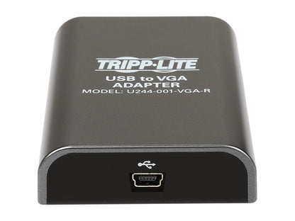 Tripp Lite USB 2.0 to VGA Dual/Multi-Monitor External Video Graphics Card Adapter, 128 MB SDRAM, 1080p @ 60hz (U244-001-VGA-R)