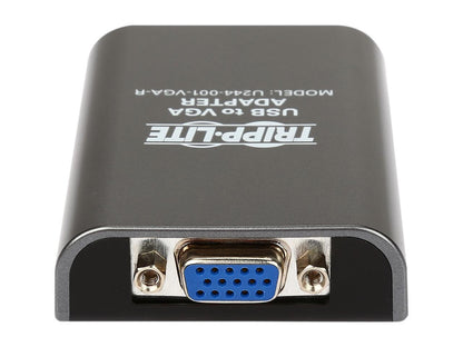 Tripp Lite USB 2.0 to VGA Dual/Multi-Monitor External Video Graphics Card Adapter, 128 MB SDRAM, 1080p @ 60hz (U244-001-VGA-R)