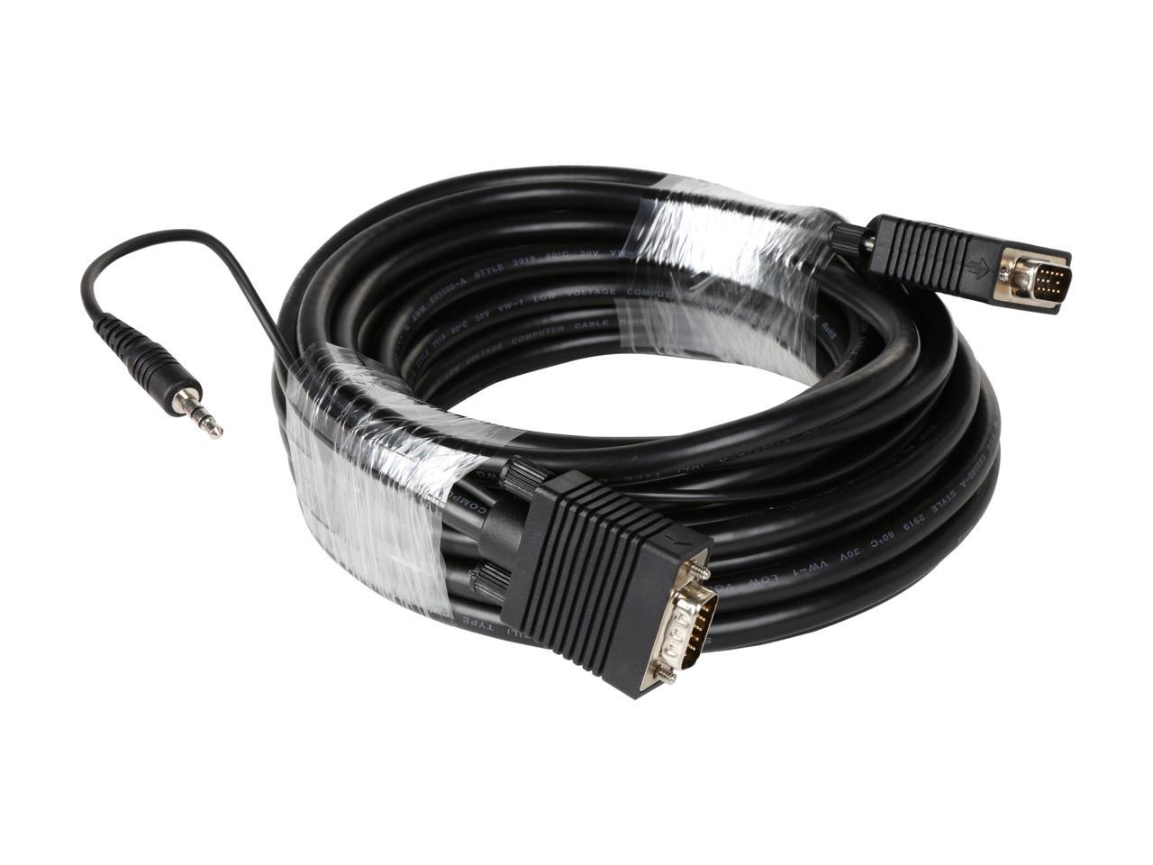 Tripp Lite P504-030 30 ft. Black SVGA/VGA Monitor + Audio Cable with Coax