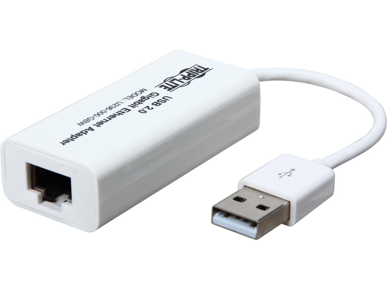 Tripp Lite U236-000-GBW USB 2.0 Hi-Speed to Gigabit Ethernet NIC Network Adapter White