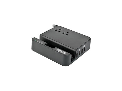 Tripp Lite TLP26USBB Protect It! 2- Outlet Surge Protector, 6-ft. Cord, 1080 Joules, 4 USB Charging Ports (4.8A total)