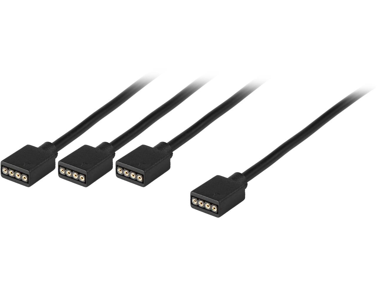 Cooler Master 1-to-3 RGB Splitter Cable for LED Strips, RGB Fans, 22.8" length, 5 & 4-Pin Header, Daisy-chain support