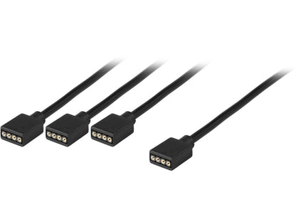 Cooler Master 1-to-3 RGB Splitter Cable for LED Strips, RGB Fans, 22.8" length, 5 & 4-Pin Header, Daisy-chain support