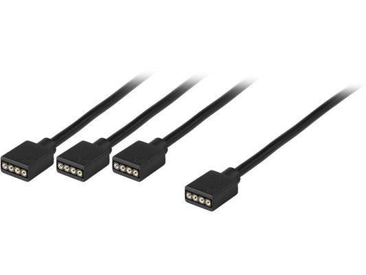 Cooler Master 1-to-3 RGB Splitter Cable for LED Strips, RGB Fans, 22.8" length, 5 & 4-Pin Header, Daisy-chain support