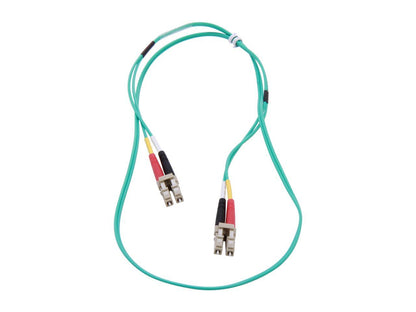 C2G 33045 OM3 Fiber Optic Cable - LC-LC 10Gb 50/125 Duplex Multimode PVC Fiber Cable, Aqua (3.3 Feet, 1 Meter)