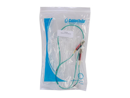 C2G 33045 OM3 Fiber Optic Cable - LC-LC 10Gb 50/125 Duplex Multimode PVC Fiber Cable, Aqua (3.3 Feet, 1 Meter)