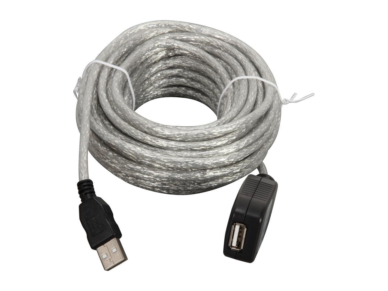 C2G 39000 USB Active Extension Cable - USB 2.0 A Male to A Female Cable, White (39.4 Feet, 12 Meters)