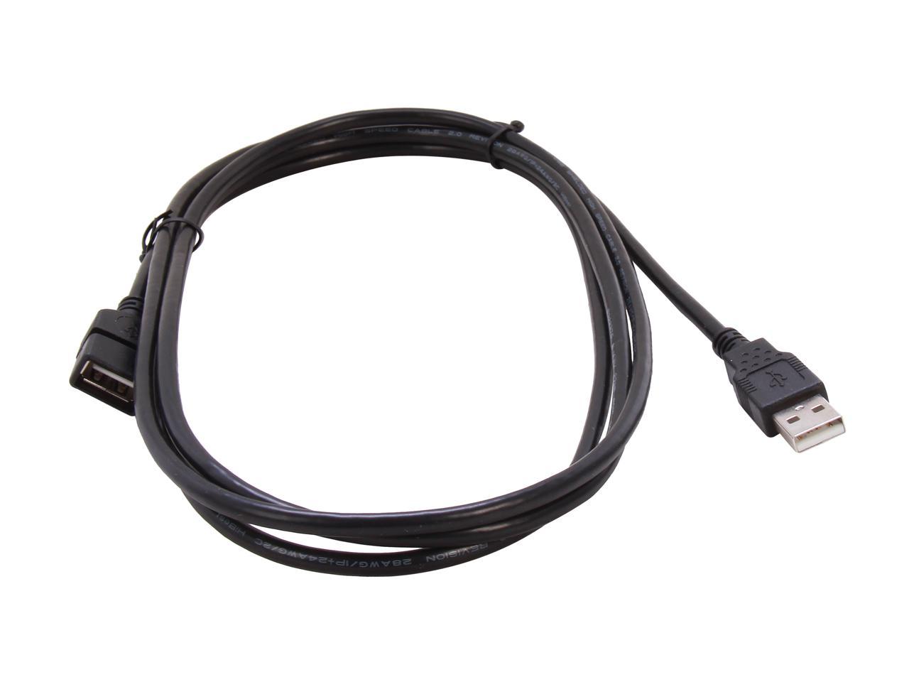 C2G 52107 USB Extension Cable - USB 2.0 A Male to A Female Extension Cable, Black (6.6 Feet, 2 Meters)