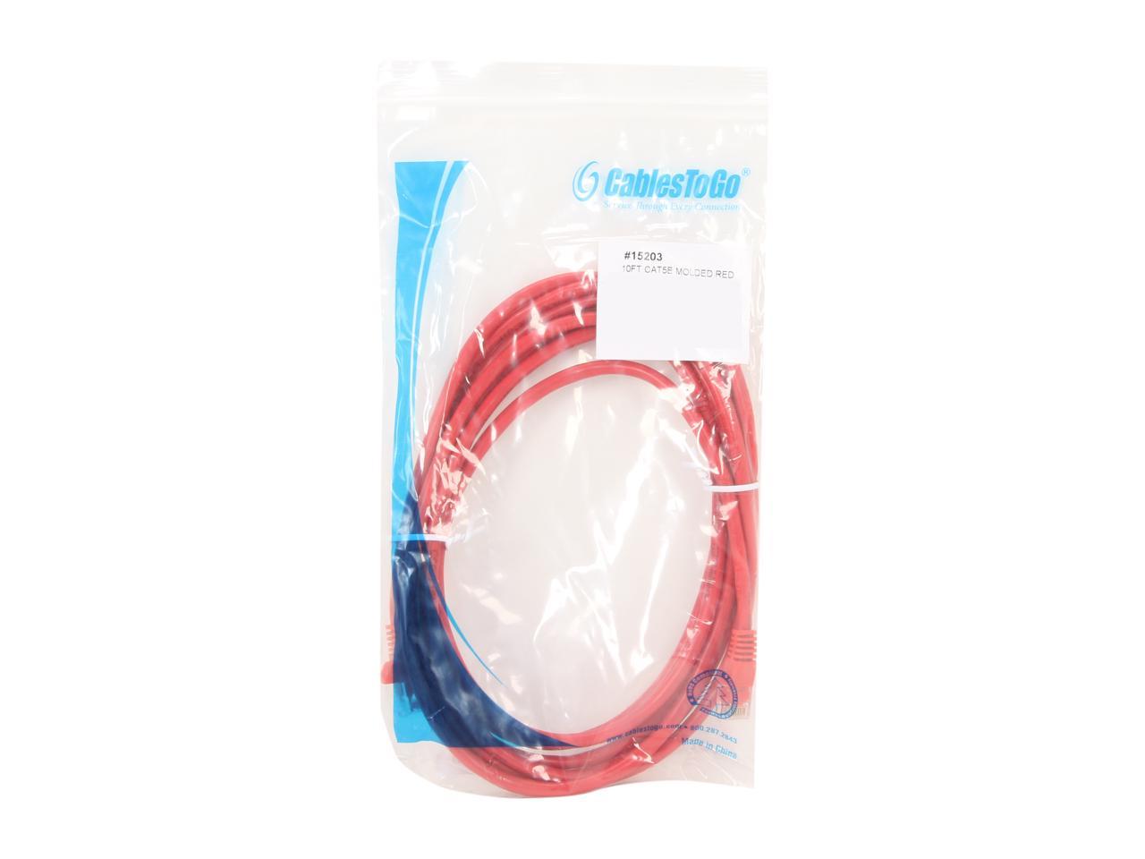 C2G 15203 Cat5e Cable - Snagless Unshielded Ethernet Network Patch Cable, Red (10 Feet, 3.04 Meters)