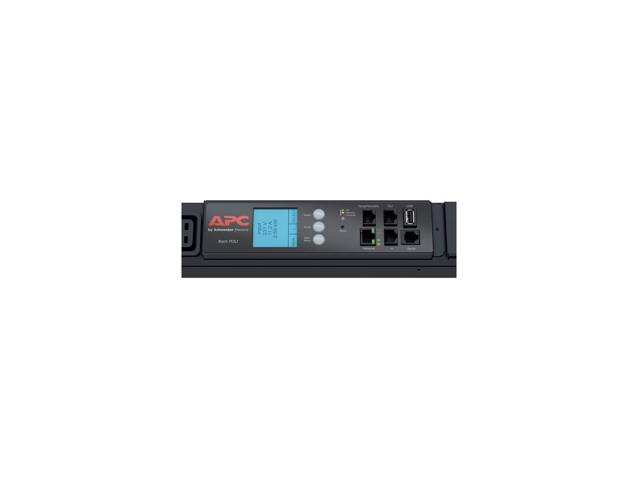 APC Rack Mount PDU, Metered 208V/60A Three-Phase PDU, (18) Outlets, 0U Vertical Rackmount (AP8866)