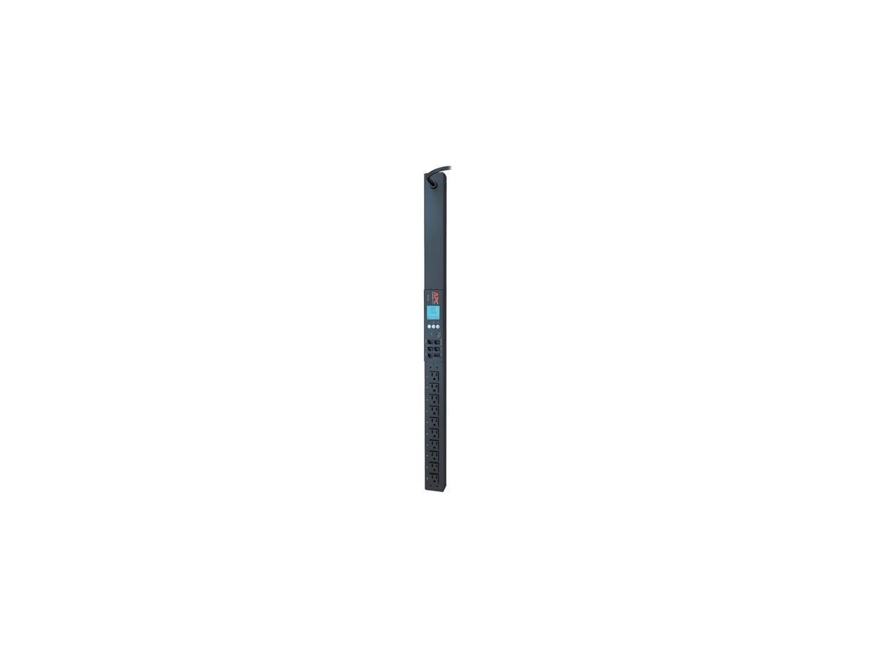 APC Rack Mount PDU, Metered 100V-120V/15A, (10) Outlets, 0U Vertical Rackmount (AP8831)