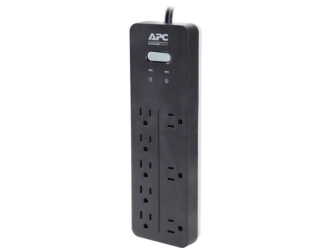 APC 8-Outlet Surge Protector, SurgeArrest Home / Office - Black (PH8)
