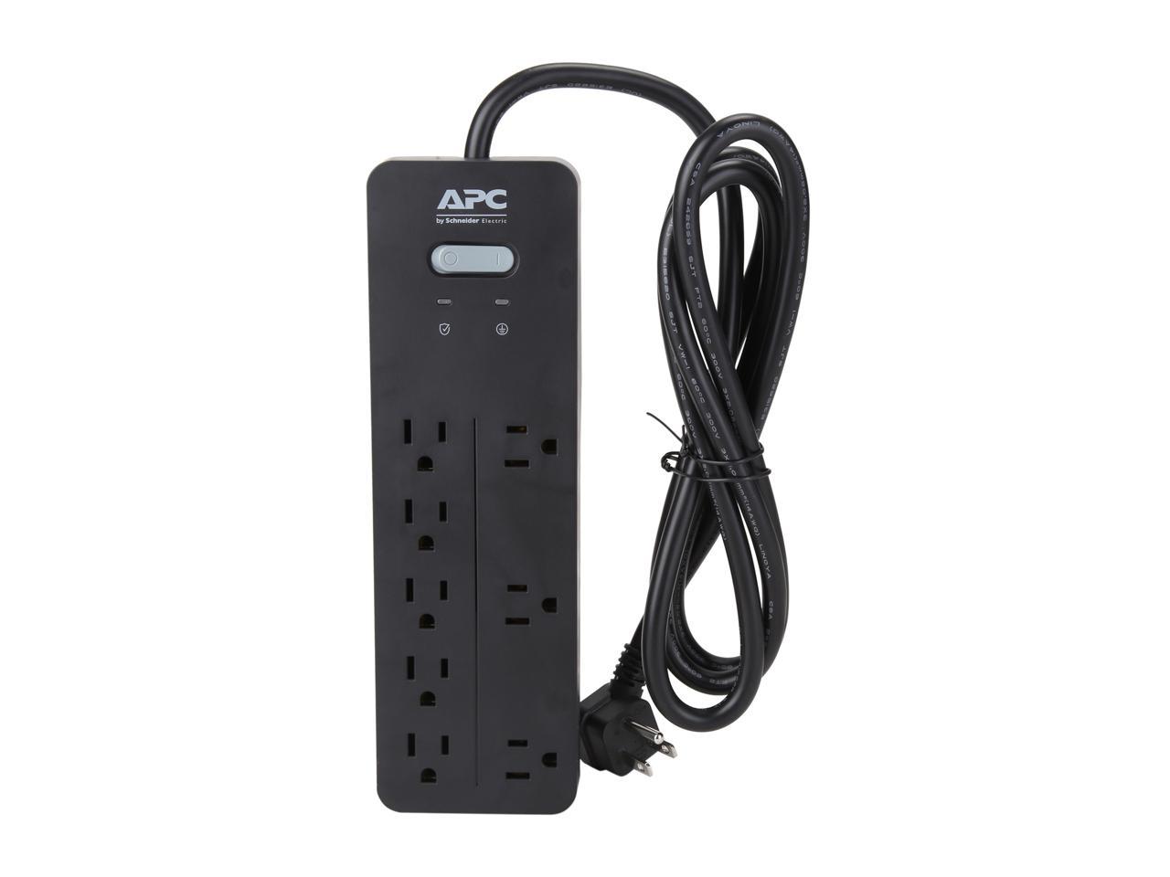 APC 8-Outlet Surge Protector, SurgeArrest Home / Office - Black (PH8)