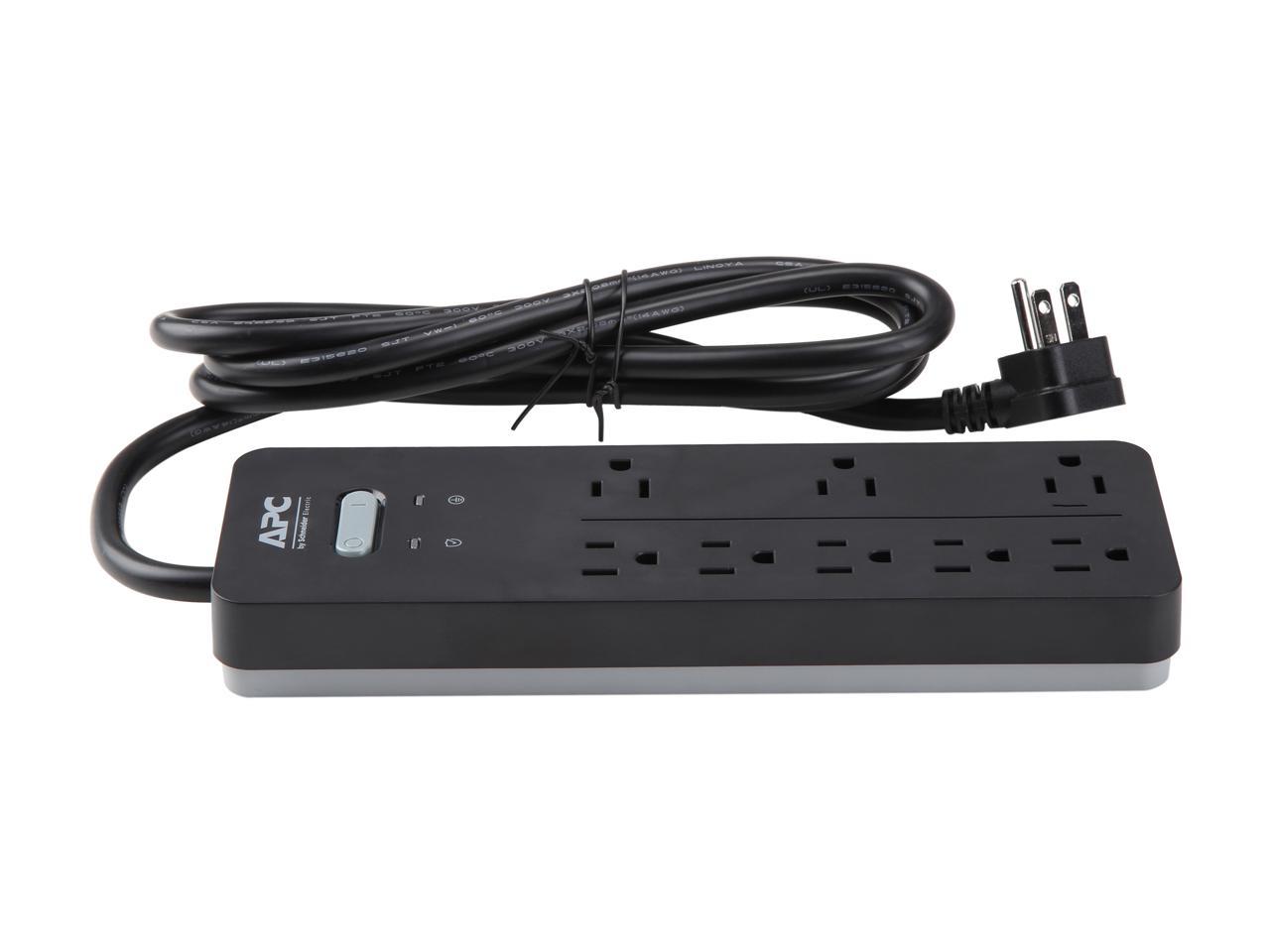 APC 8-Outlet Surge Protector, SurgeArrest Home / Office - Black (PH8)